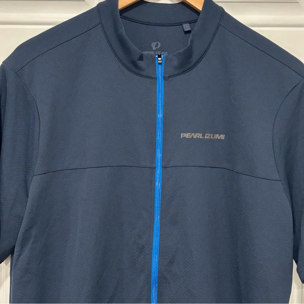 Pearl Izumi Men's Quest Short Sleeve Full Zip Cycling Jersey Navy Sz XL UPF 20 - Picture 2 of 8